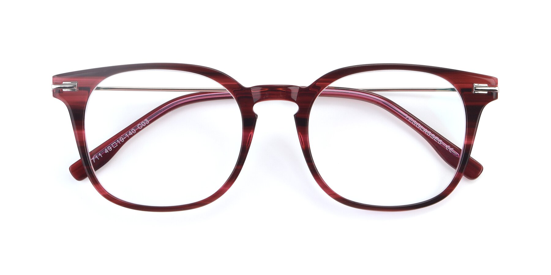 Folded Front of 17711 in Wine with Clear Reading Eyeglass Lenses
