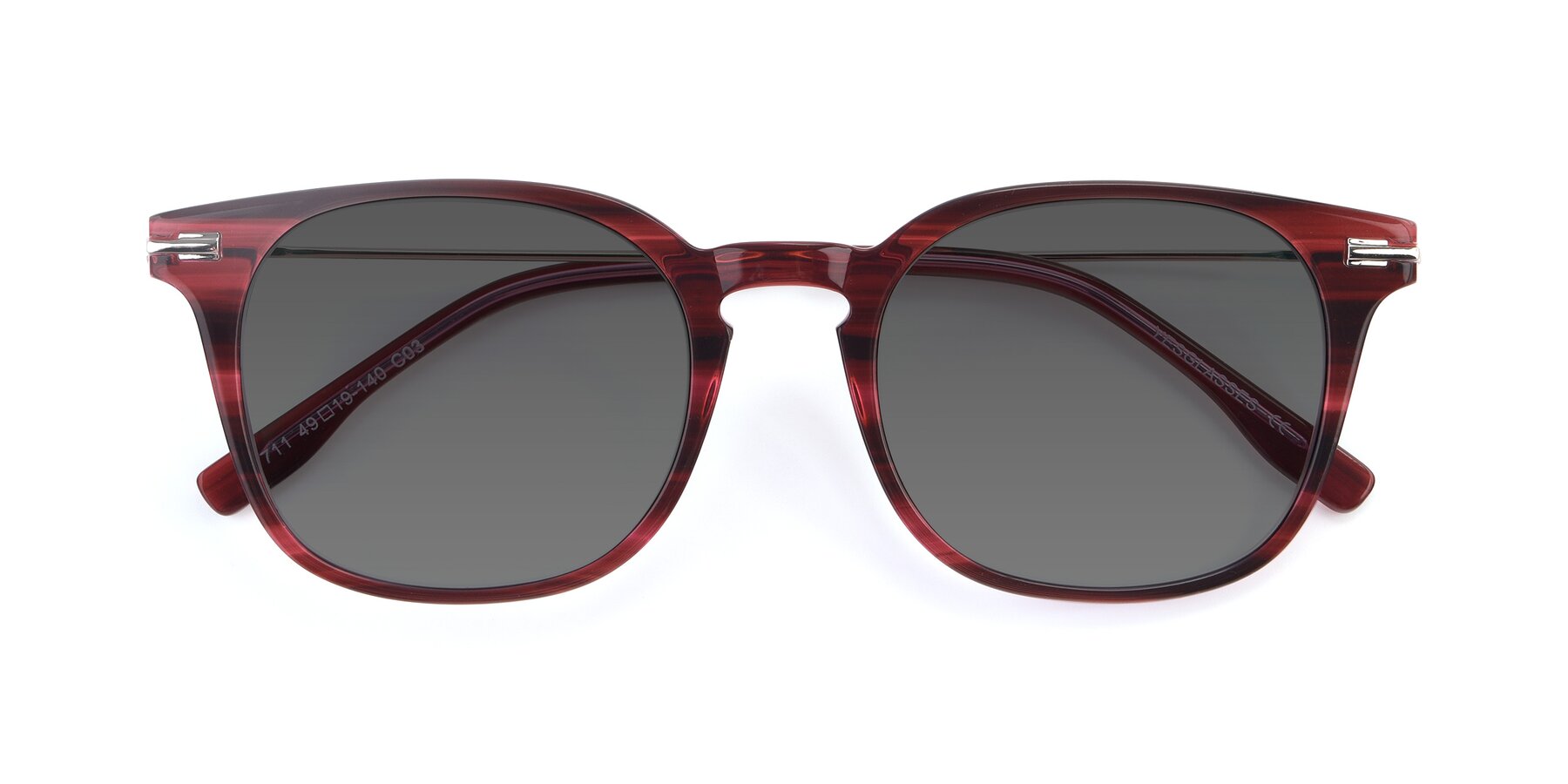 Folded Front of 17711 in Wine with Medium Gray Tinted Lenses