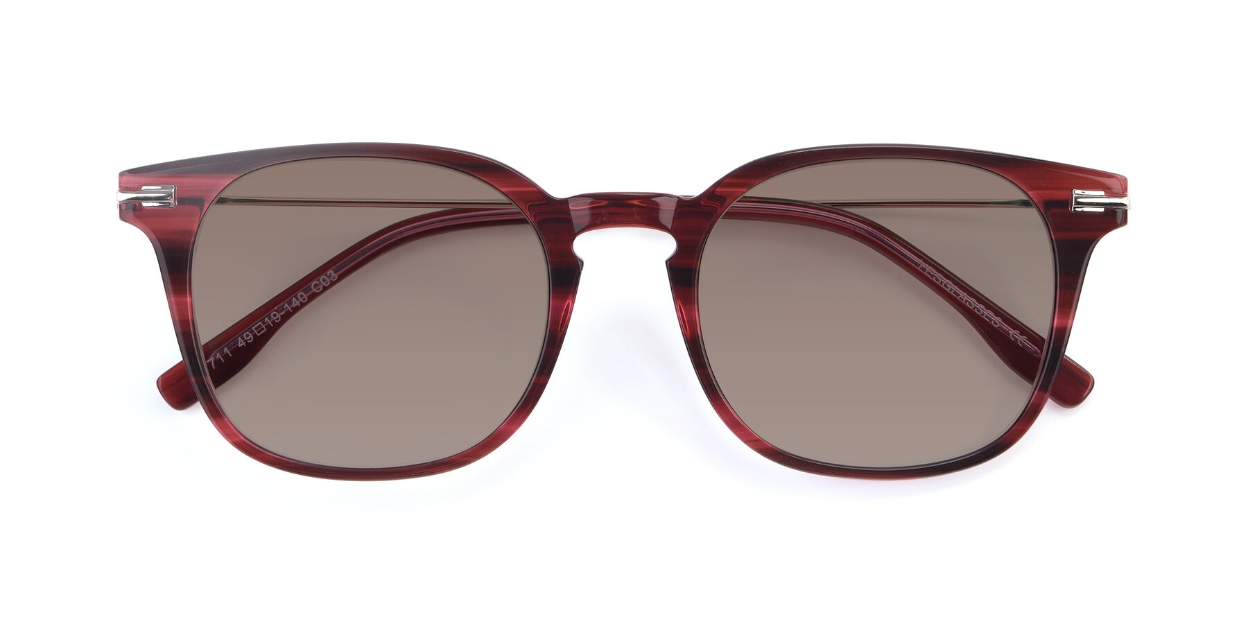 Folded Front of 17711 in Wine with Medium Brown Tinted Lenses