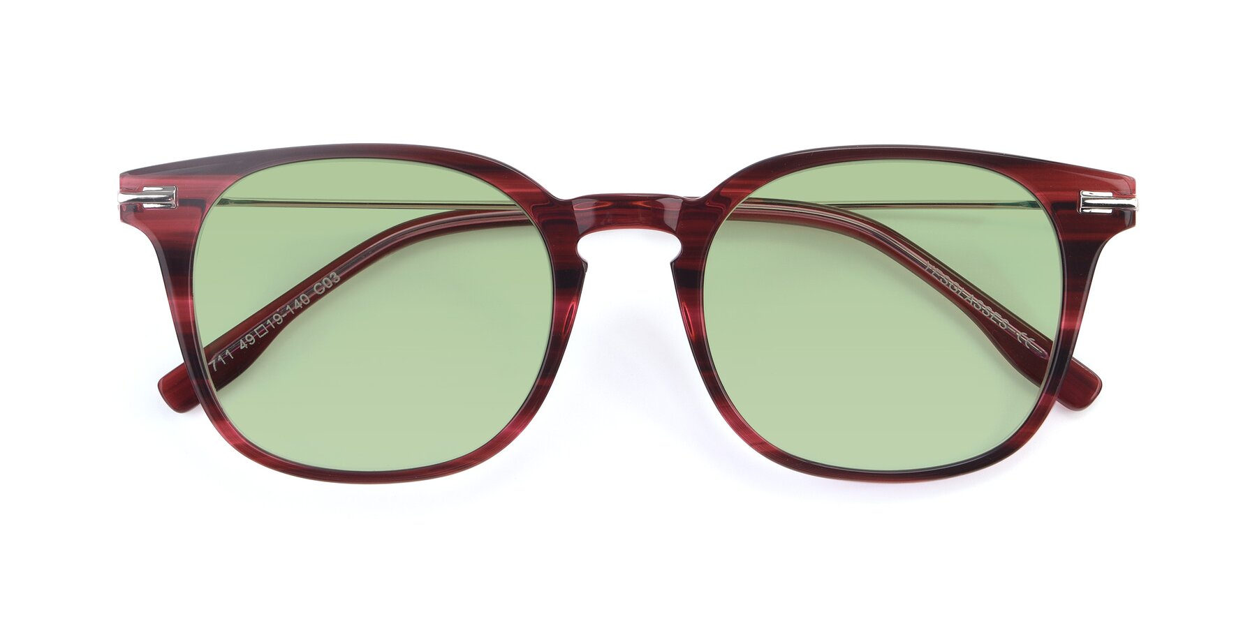 Folded Front of 17711 in Wine with Medium Green Tinted Lenses
