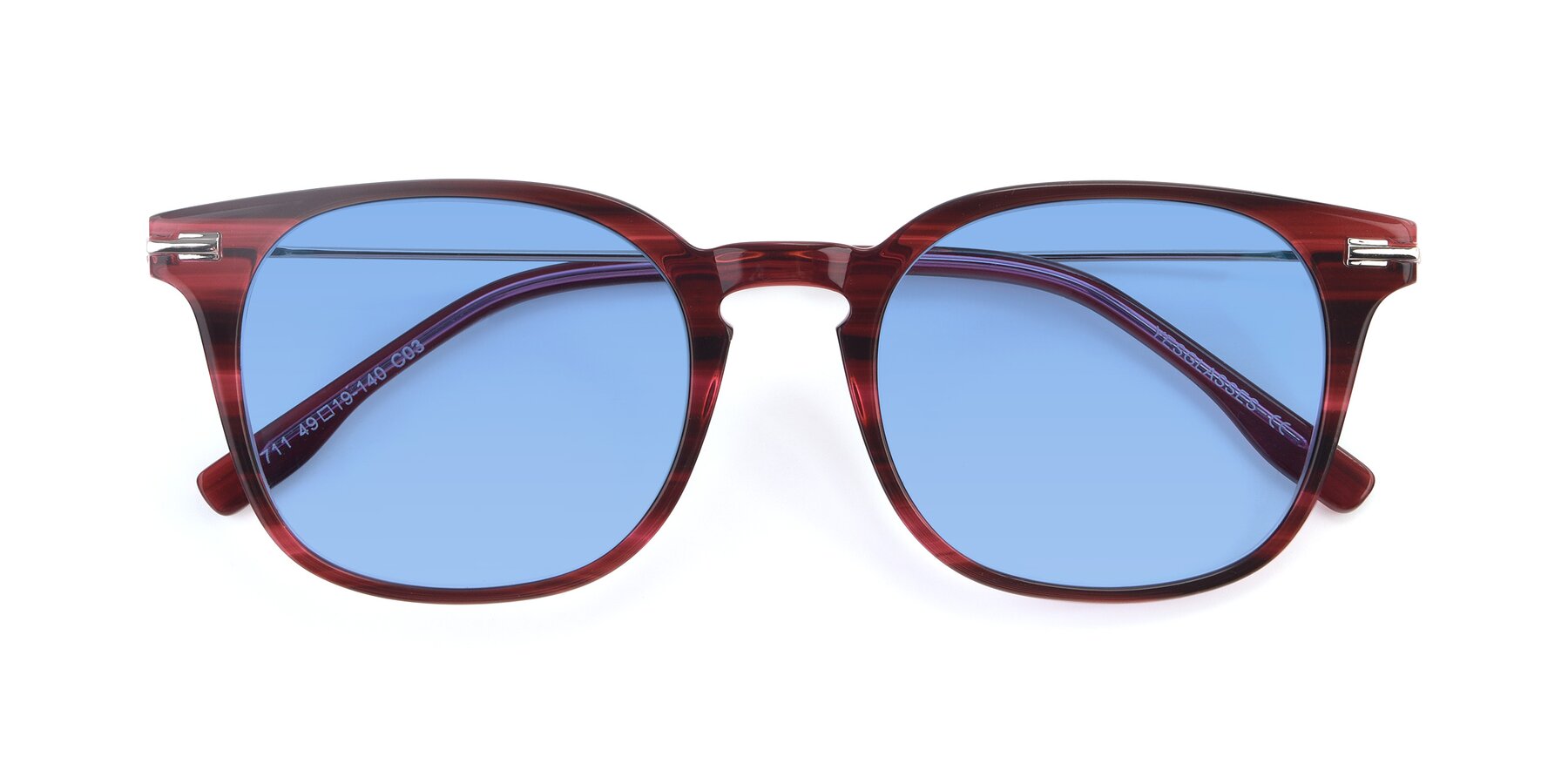 Folded Front of 17711 in Wine with Medium Blue Tinted Lenses