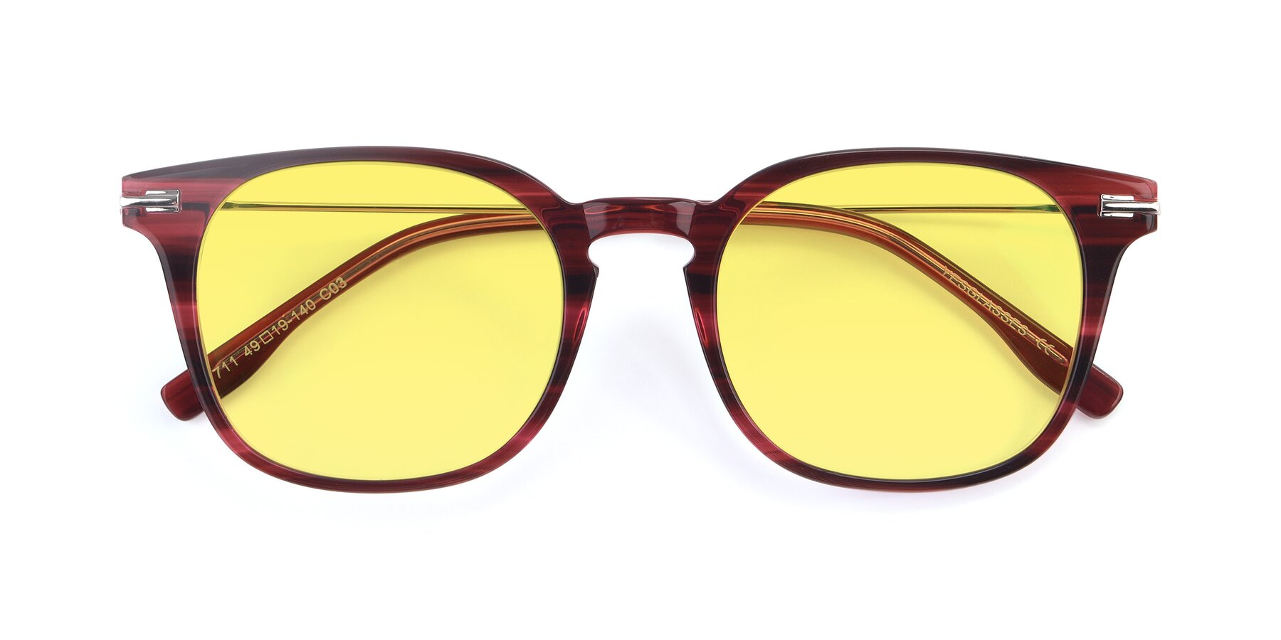 Folded Front of 17711 in Wine with Medium Yellow Tinted Lenses