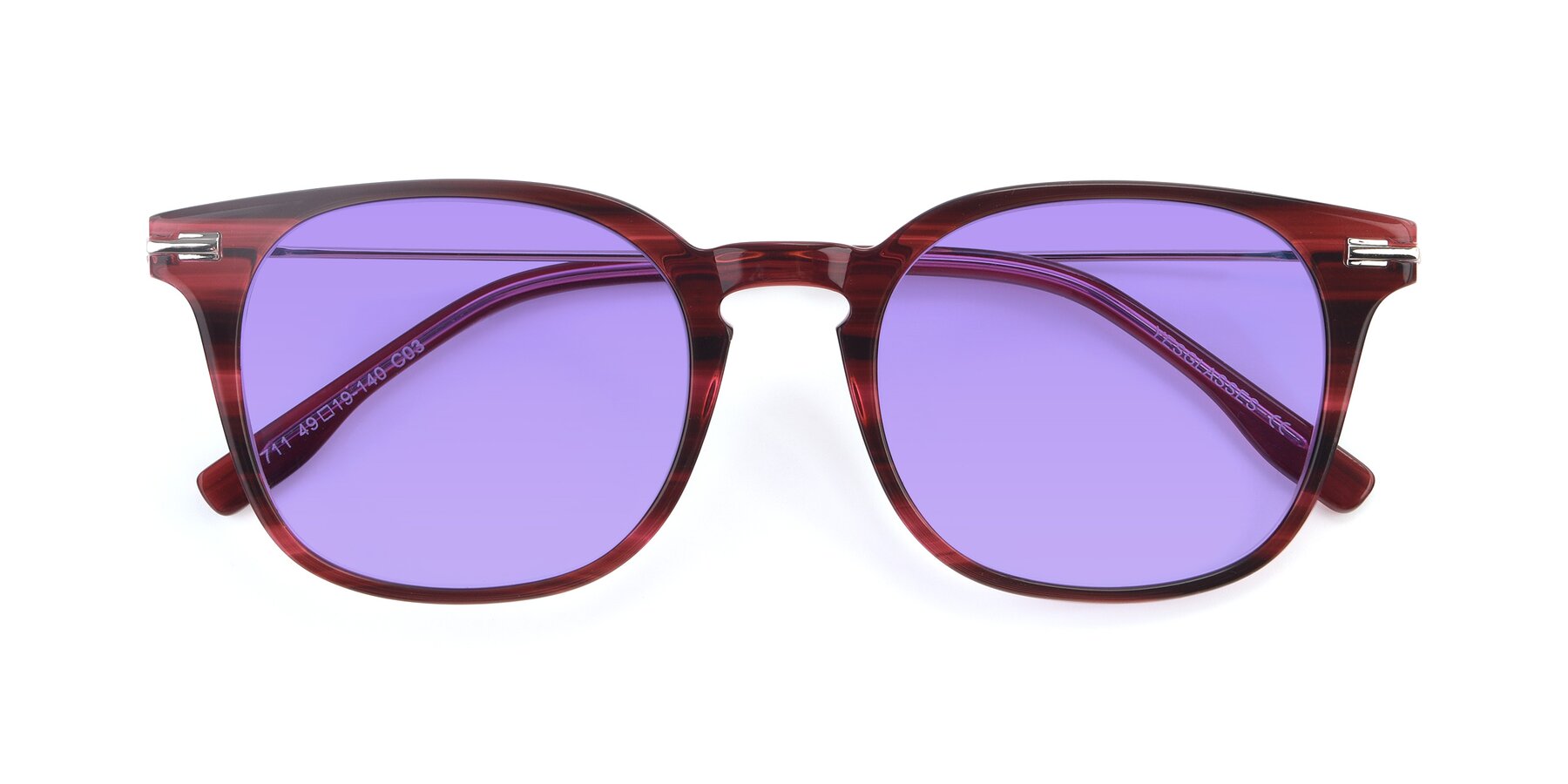 Folded Front of 17711 in Wine with Medium Purple Tinted Lenses