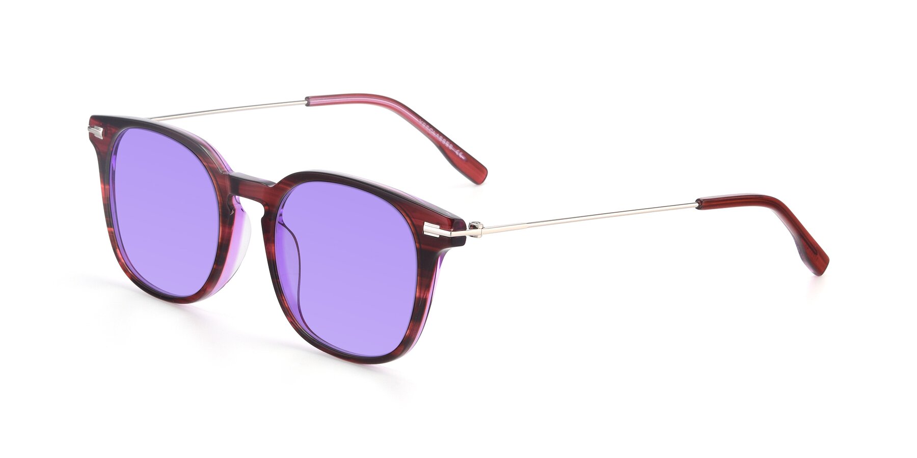Angle of 17711 in Wine with Medium Purple Tinted Lenses