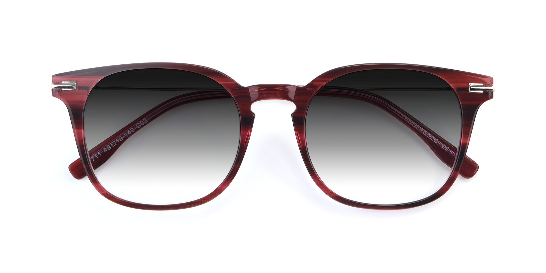 Folded Front of 17711 in Wine with Gray Gradient Lenses