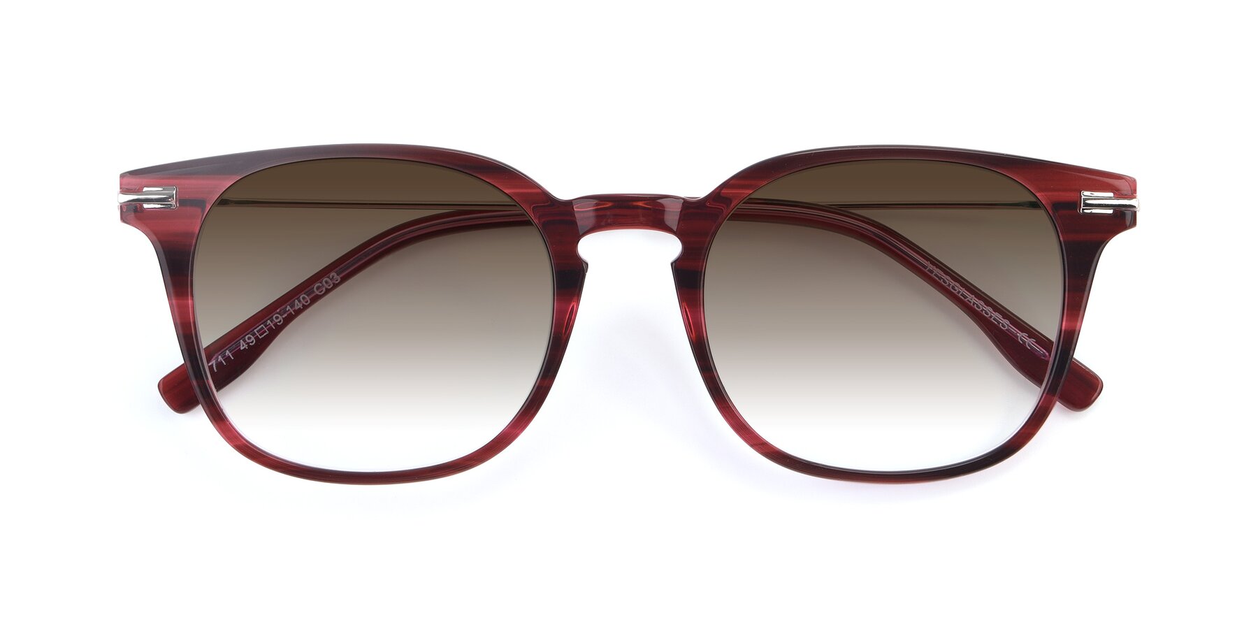 Folded Front of 17711 in Wine with Brown Gradient Lenses