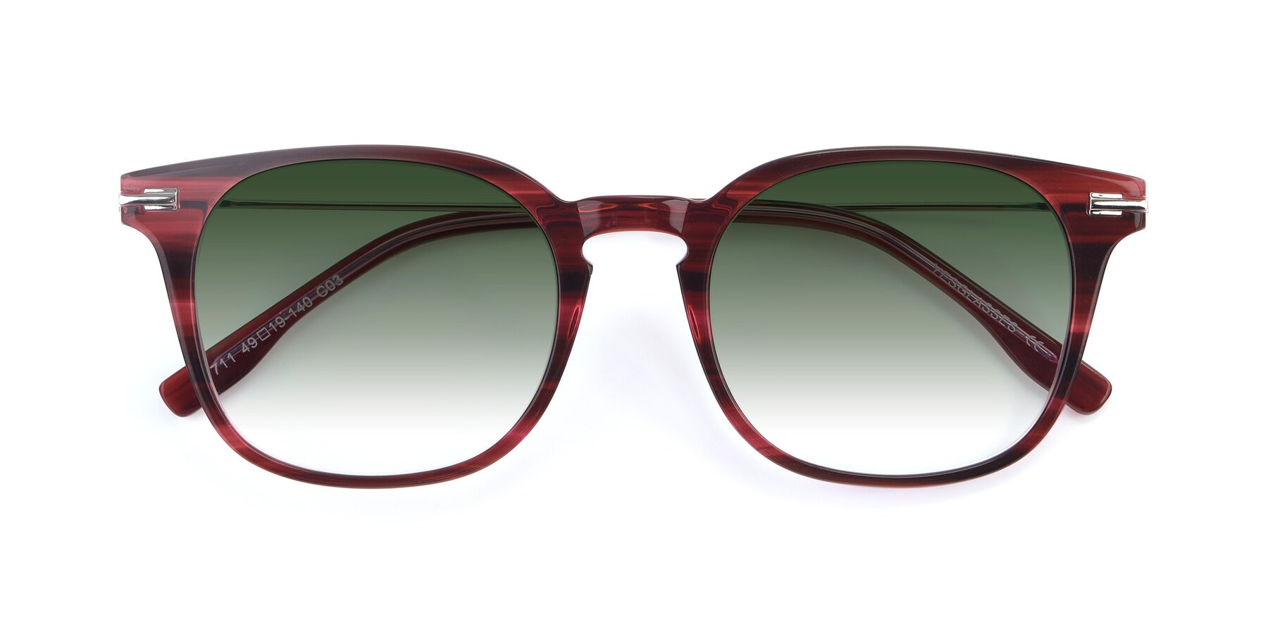 Folded Front of 17711 in Wine with Green Gradient Lenses