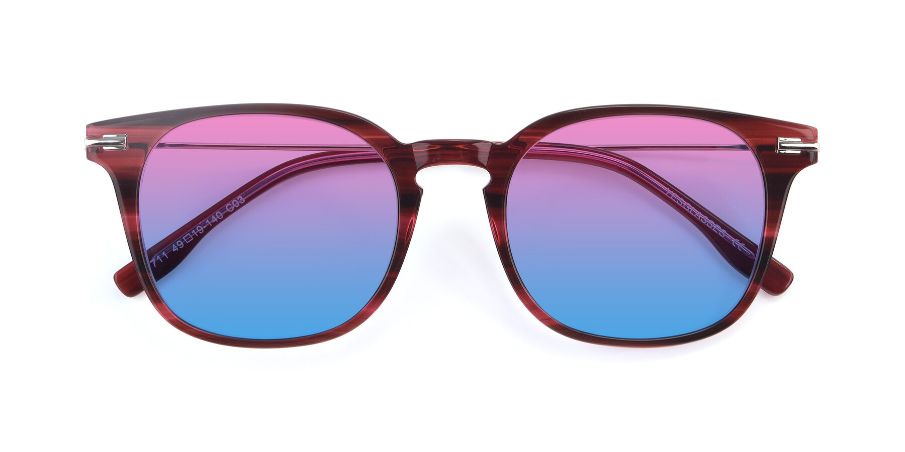 Folded Front of 17711 in Wine with Pink / Blue Gradient Lenses