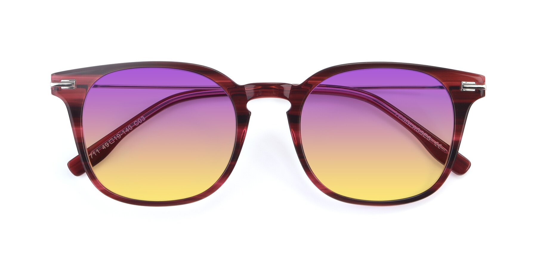 Folded Front of 17711 in Wine with Purple / Yellow Gradient Lenses