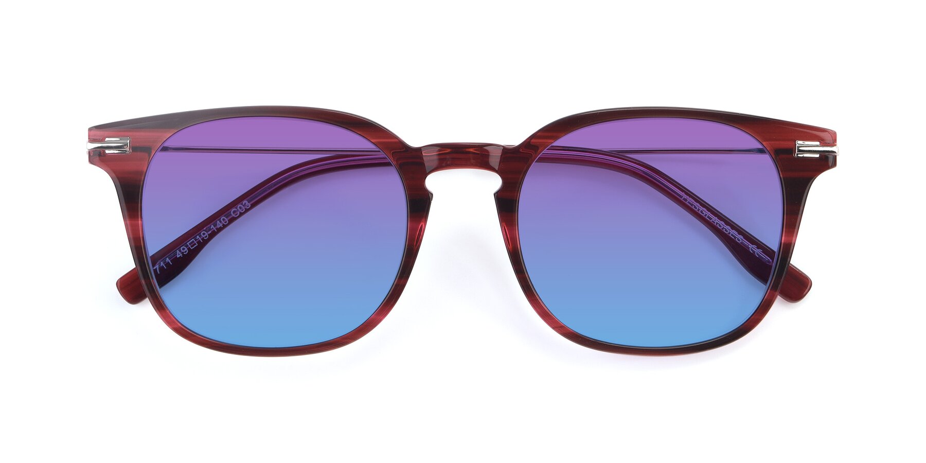 Folded Front of 17711 in Wine with Purple / Blue Gradient Lenses