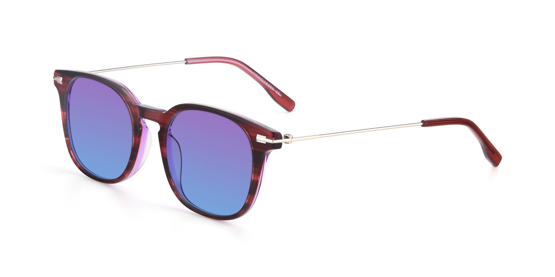 Angle of 17711 in Wine with Purple / Blue Gradient Lenses