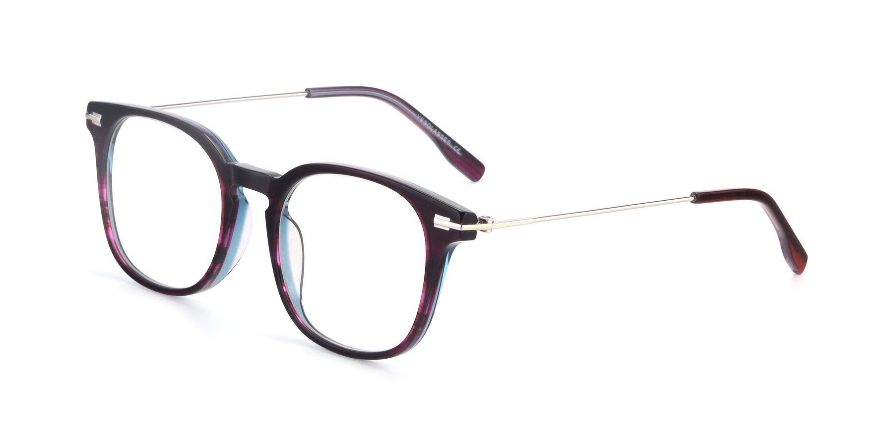 Angle of 17711 in Dark Purple with Clear Eyeglass Lenses