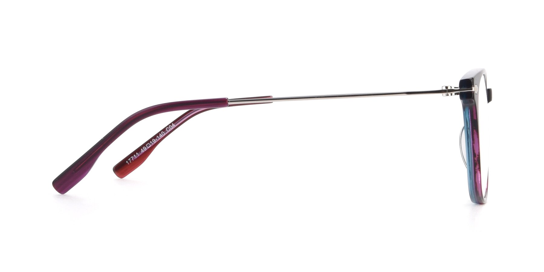 Side of 17711 in Dark Purple with Clear Reading Eyeglass Lenses