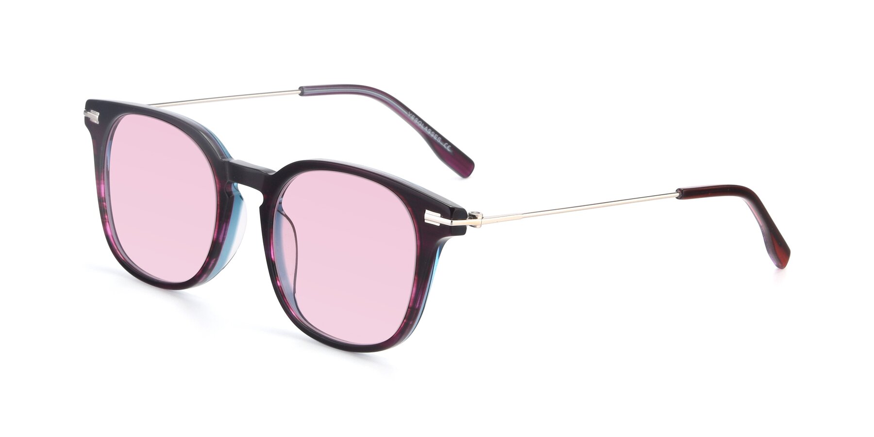 Angle of 17711 in Dark Purple with Light Pink Tinted Lenses