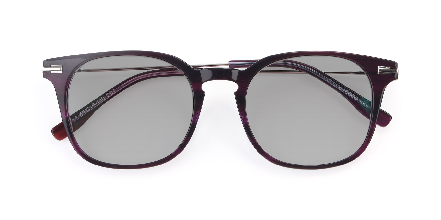 Folded Front of 17711 in Dark Purple with Light Gray Tinted Lenses