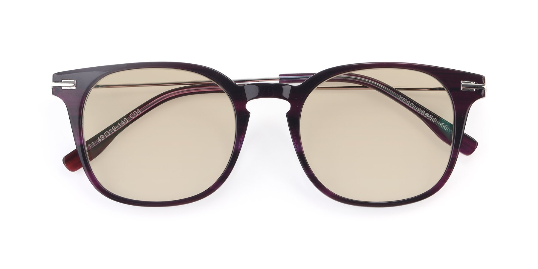 Folded Front of 17711 in Dark Purple with Light Brown Tinted Lenses