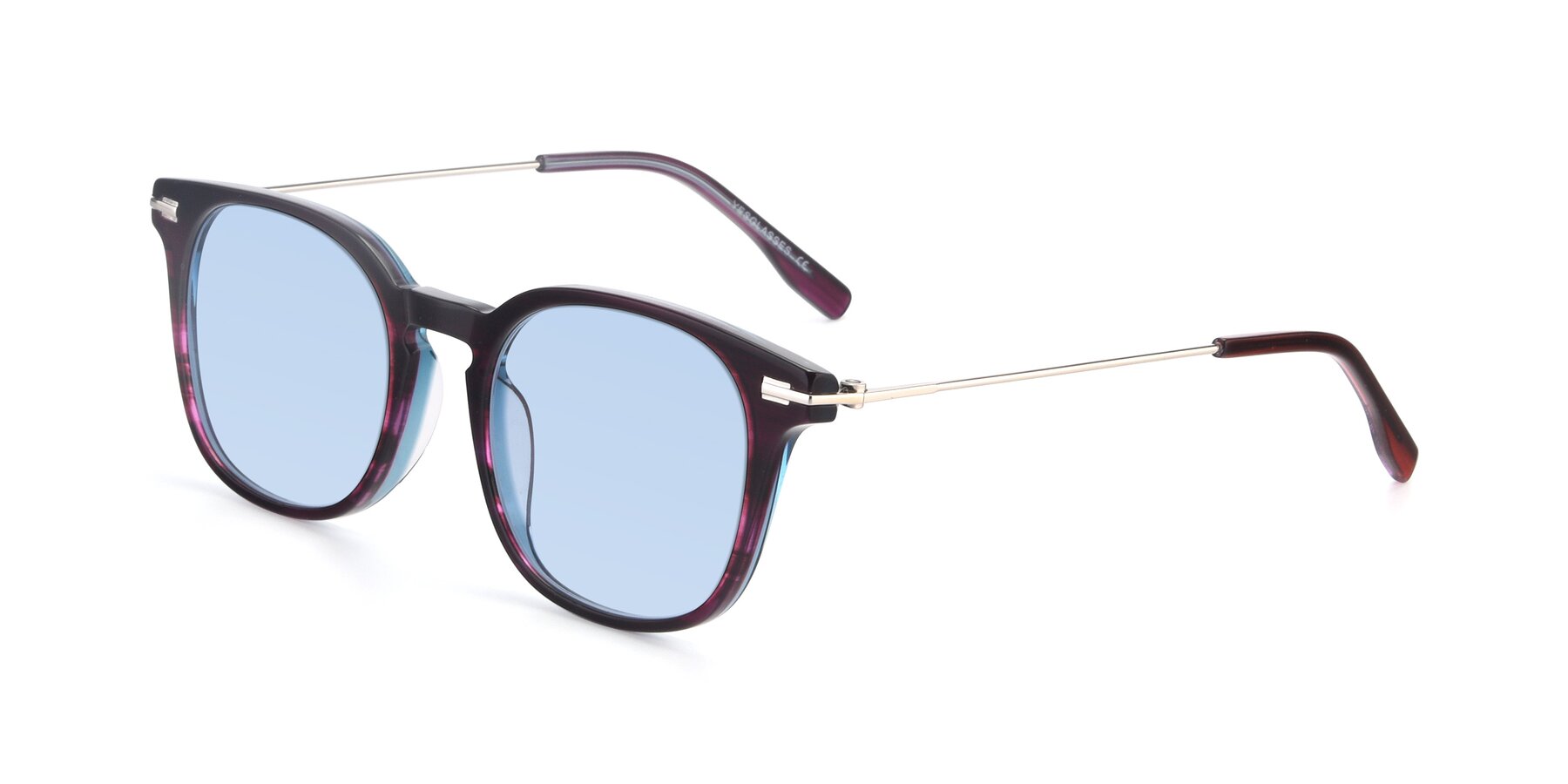 Angle of 17711 in Dark Purple with Light Blue Tinted Lenses