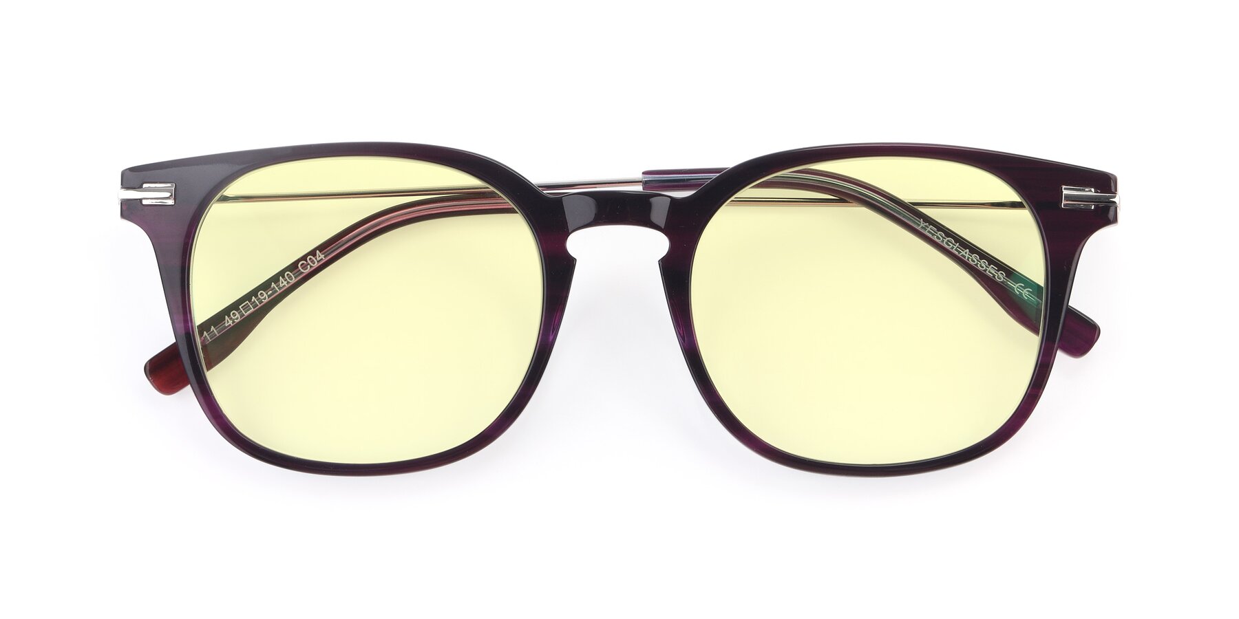 Folded Front of 17711 in Dark Purple with Light Yellow Tinted Lenses