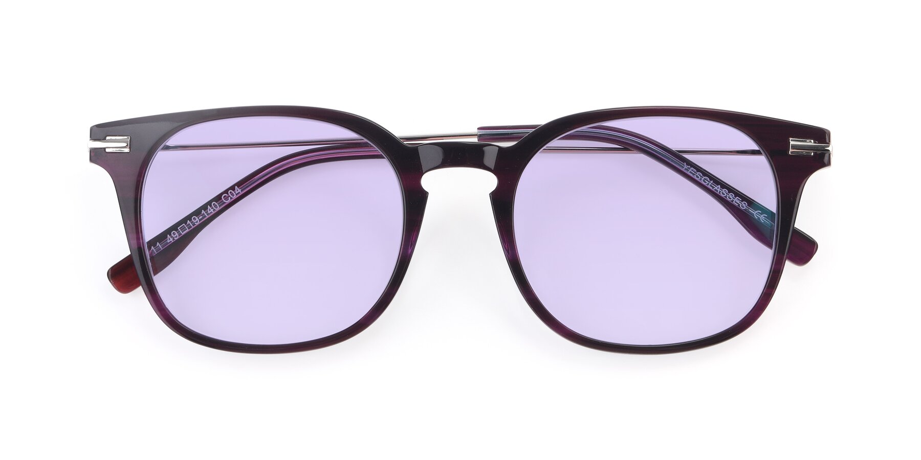 Folded Front of 17711 in Dark Purple with Light Purple Tinted Lenses