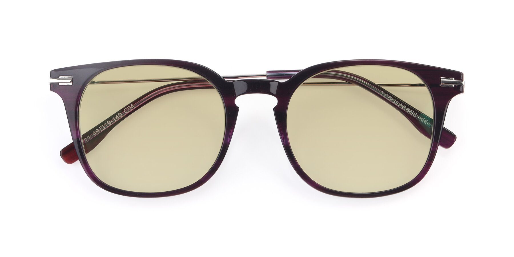 Folded Front of 17711 in Dark Purple with Light Champagne Tinted Lenses
