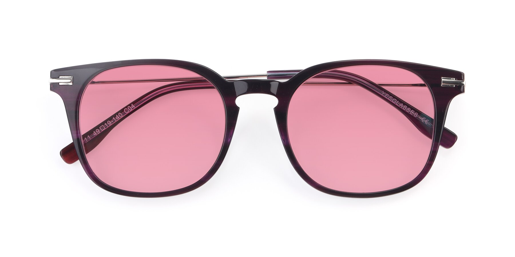 Folded Front of 17711 in Dark Purple with Pink Tinted Lenses