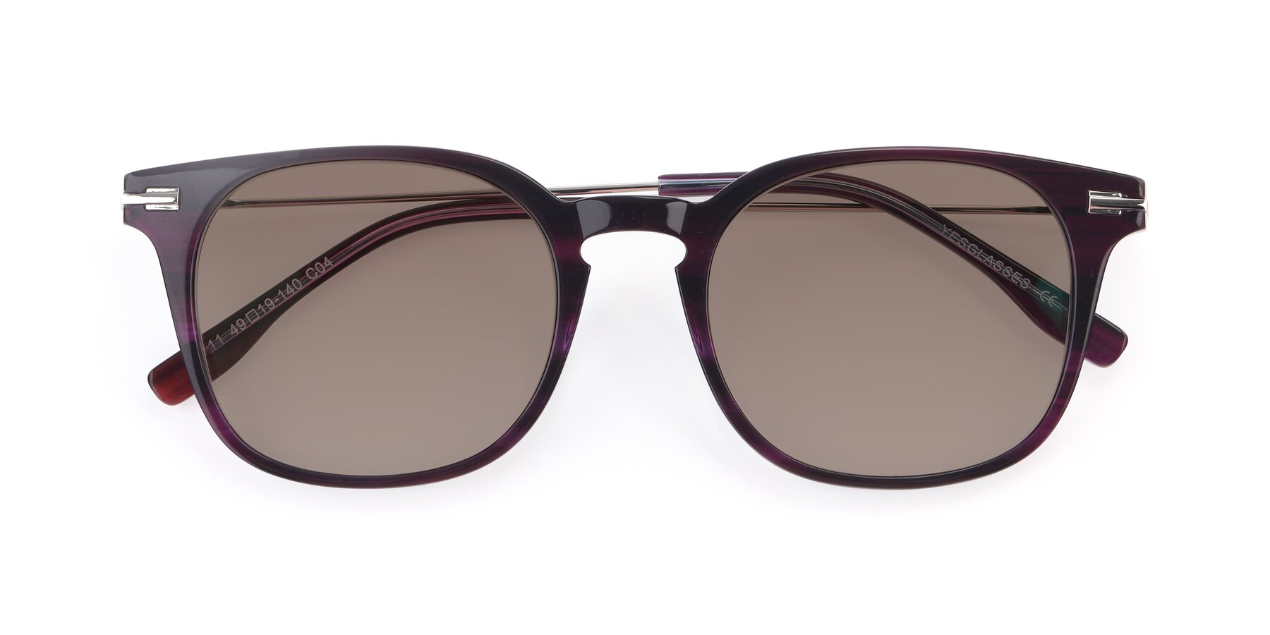 Folded Front of 17711 in Dark Purple with Medium Brown Tinted Lenses