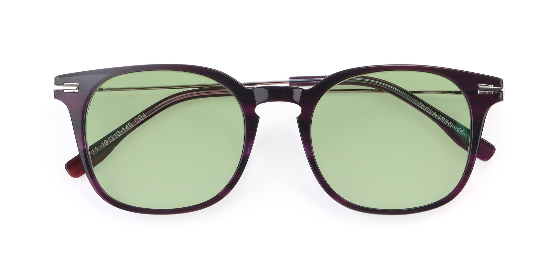 Folded Front of 17711 in Dark Purple with Medium Green Tinted Lenses