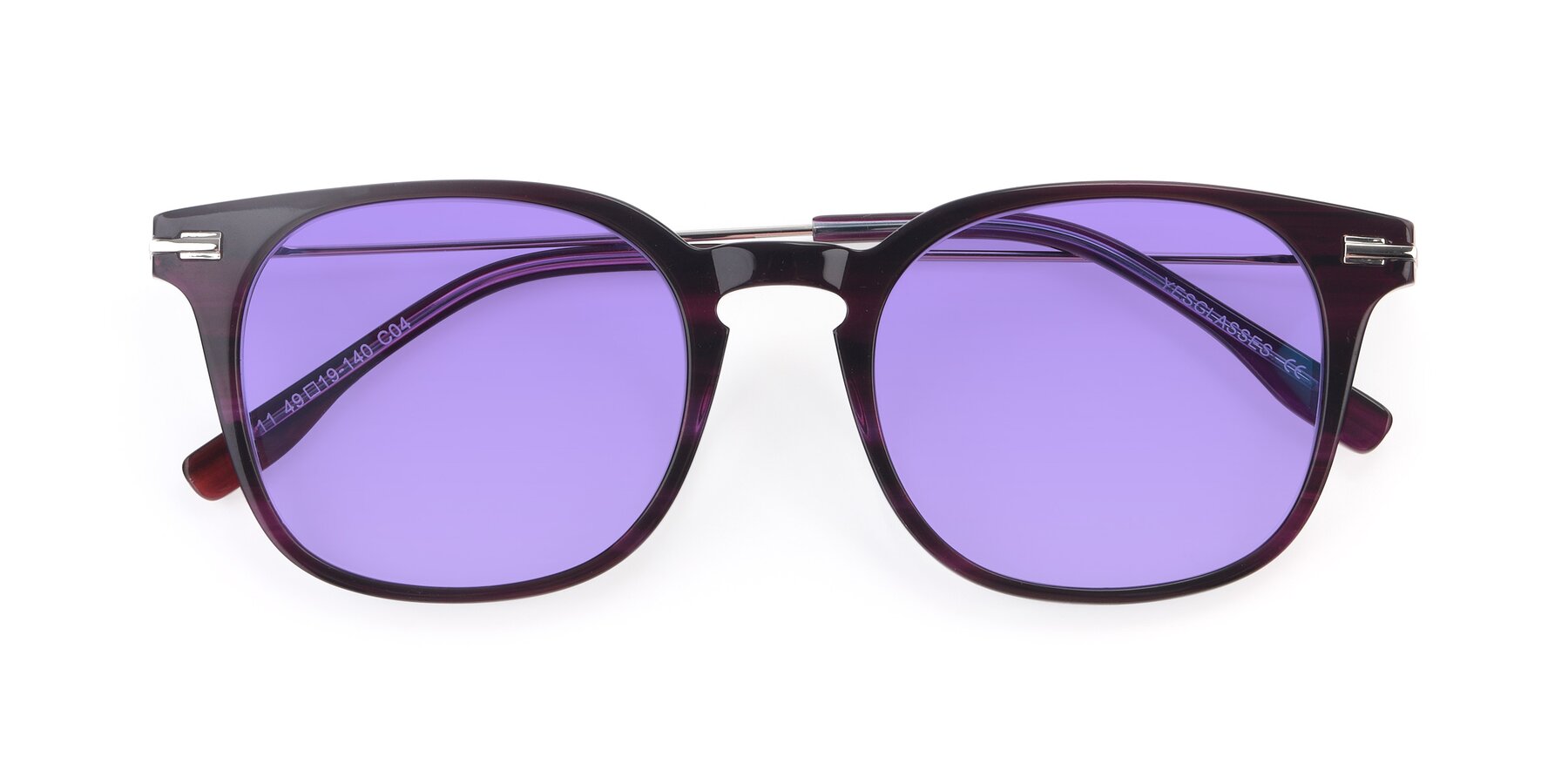 Folded Front of 17711 in Dark Purple with Medium Purple Tinted Lenses