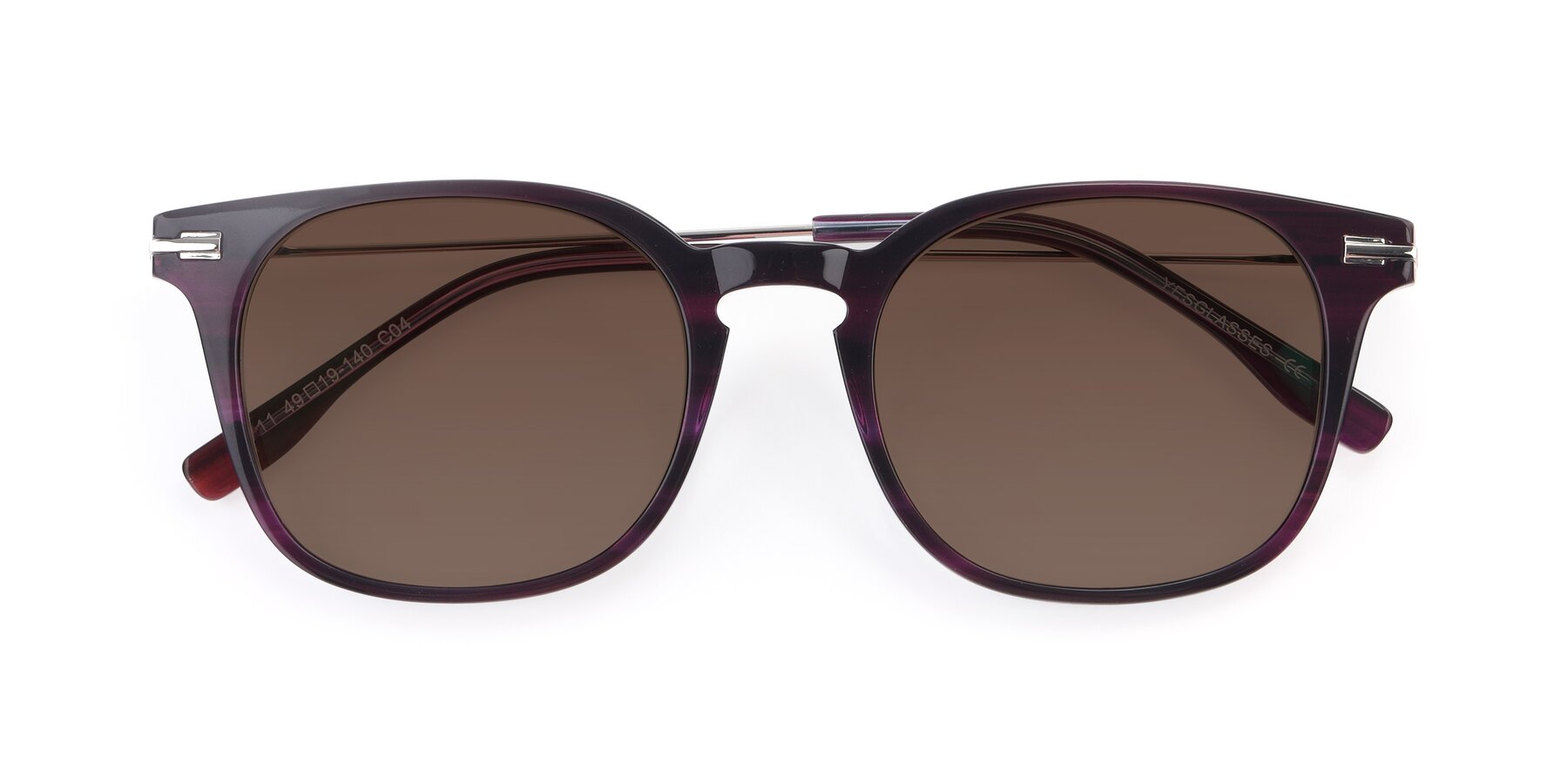 Folded Front of 17711 in Dark Purple with Brown Tinted Lenses