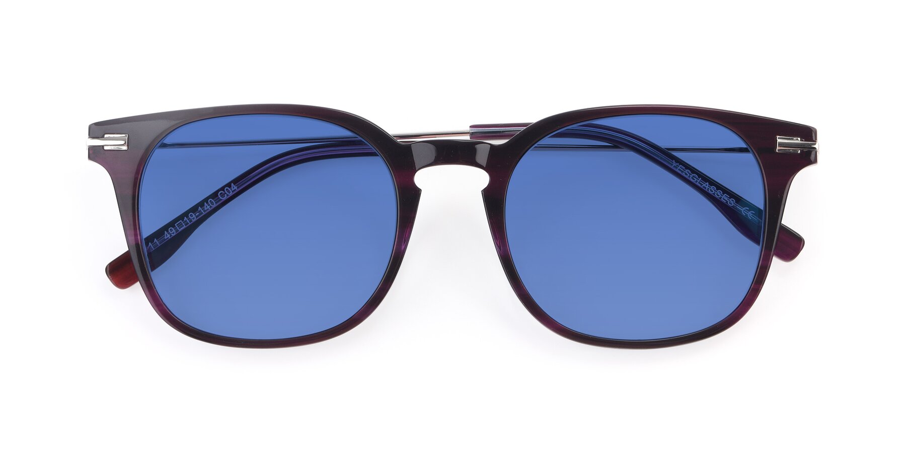 Folded Front of 17711 in Dark Purple with Blue Tinted Lenses