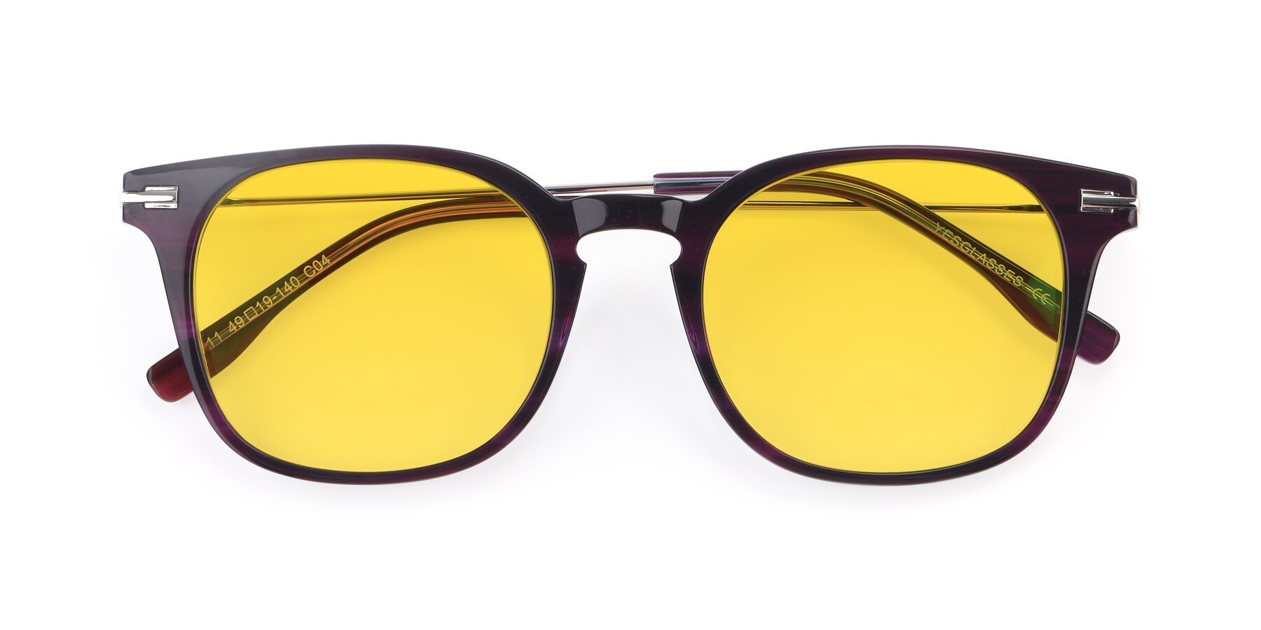 Folded Front of 17711 in Dark Purple with Yellow Tinted Lenses