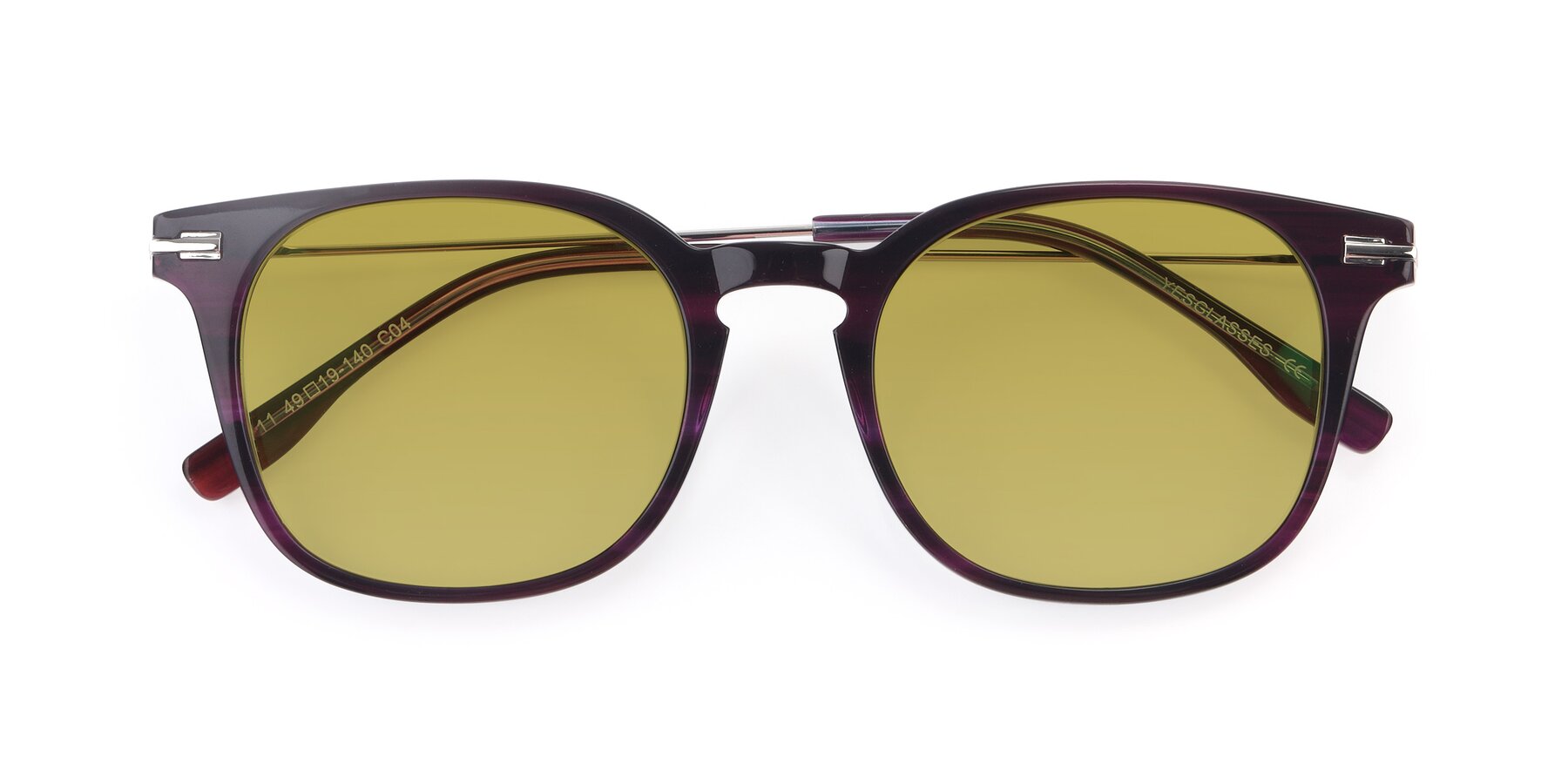 Folded Front of 17711 in Dark Purple with Champagne Tinted Lenses