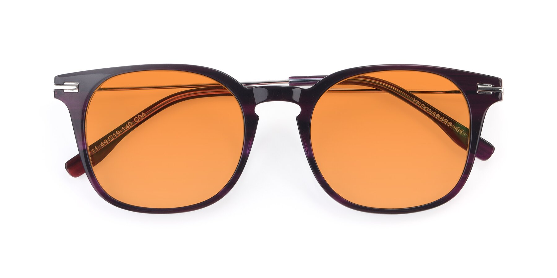 Folded Front of 17711 in Dark Purple with Orange Tinted Lenses