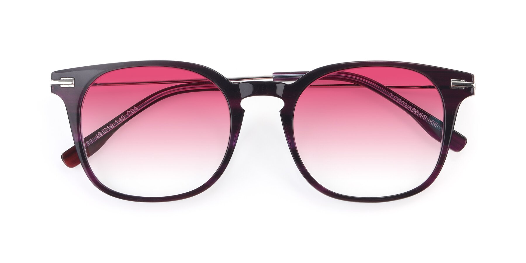 Folded Front of 17711 in Dark Purple with Pink Gradient Lenses