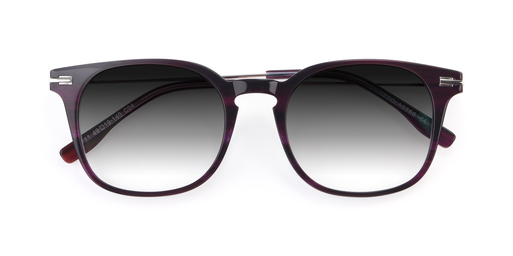 Folded Front of 17711 in Dark Purple with Gray Gradient Lenses