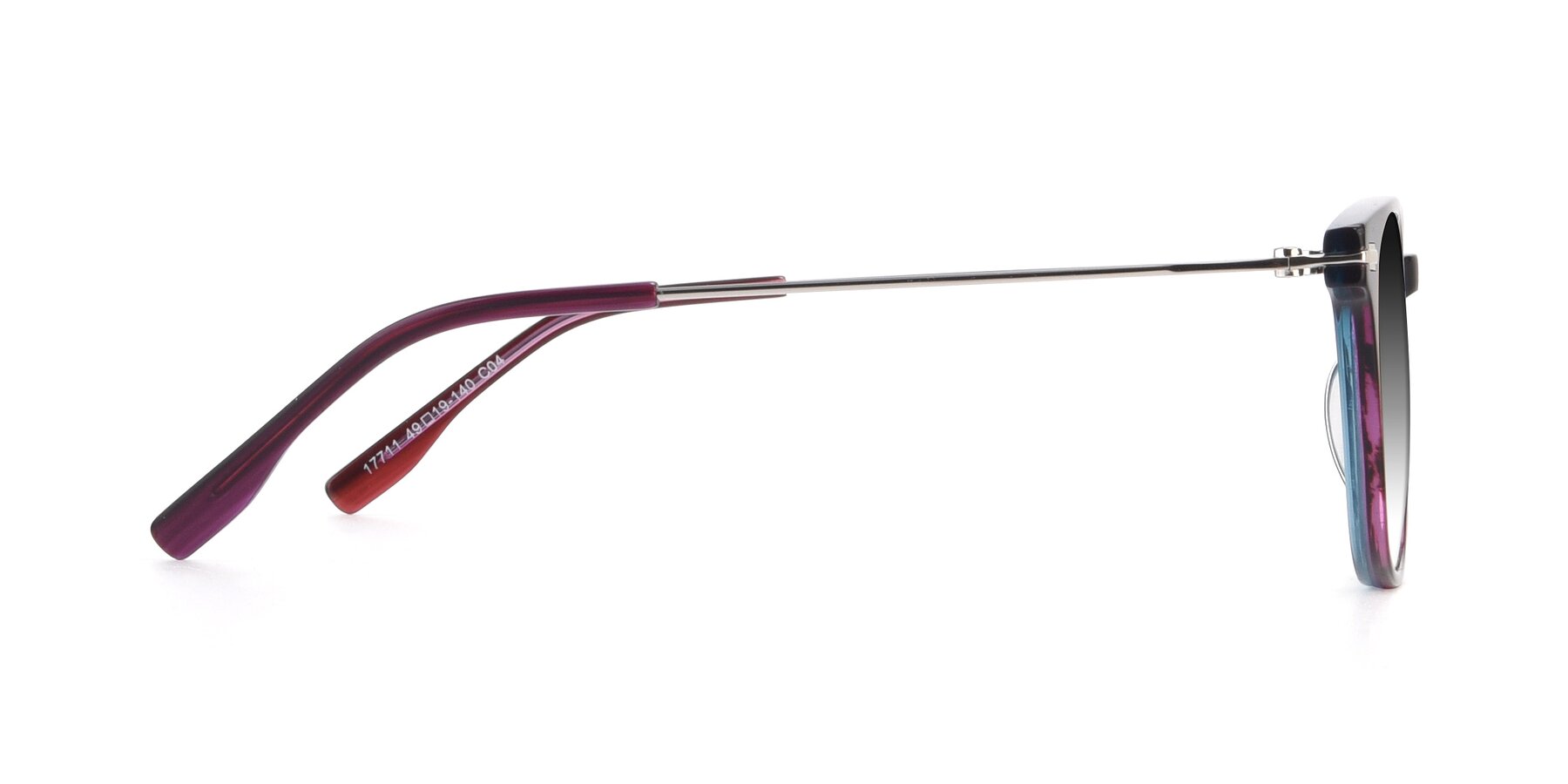 Side of 17711 in Dark Purple with Gray Gradient Lenses