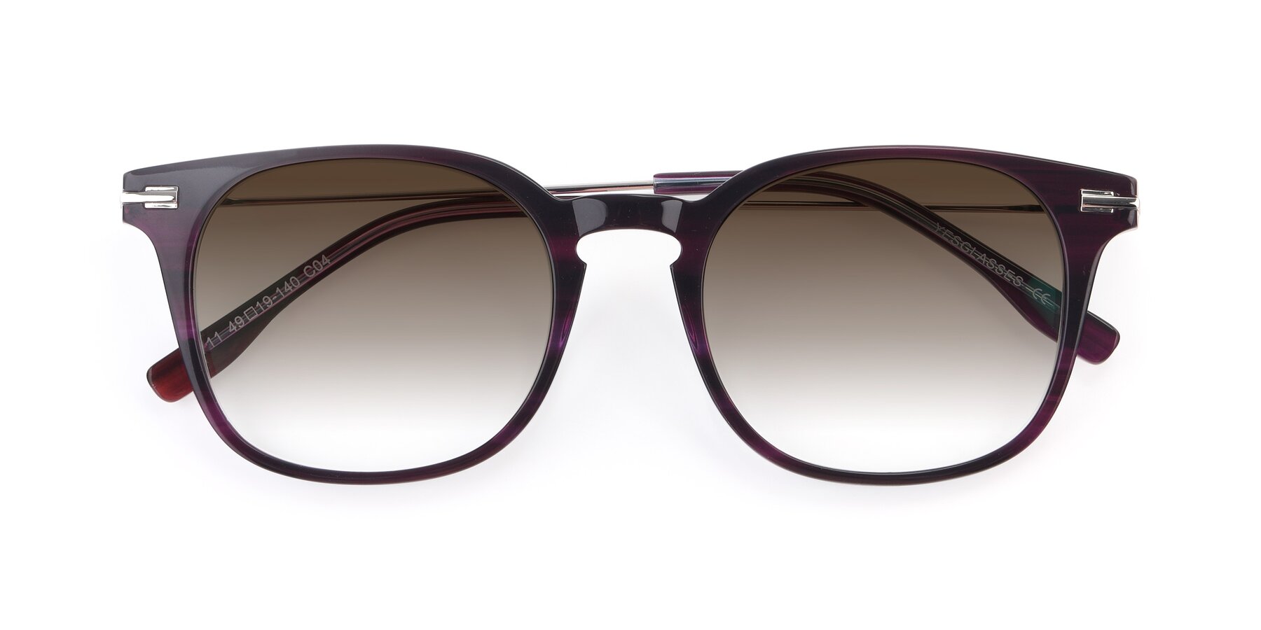 Folded Front of 17711 in Dark Purple with Brown Gradient Lenses