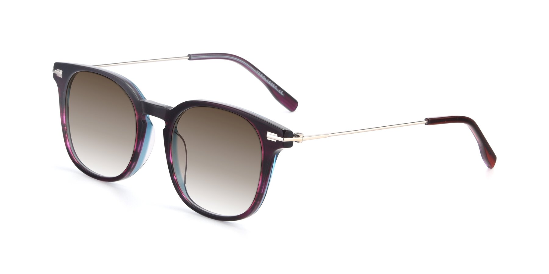 Angle of 17711 in Dark Purple with Brown Gradient Lenses