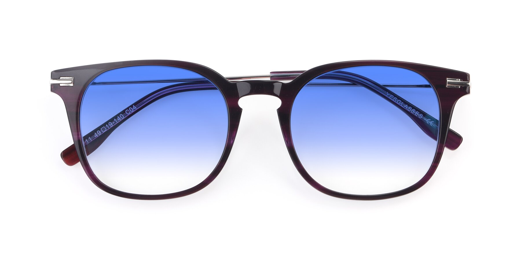 Folded Front of 17711 in Dark Purple with Blue Gradient Lenses