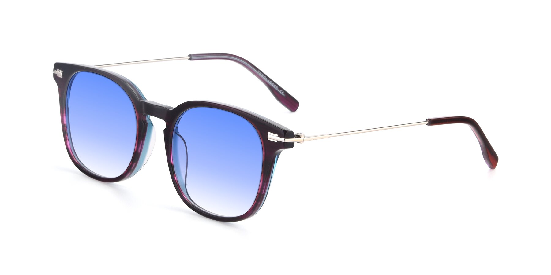 Angle of 17711 in Dark Purple with Blue Gradient Lenses