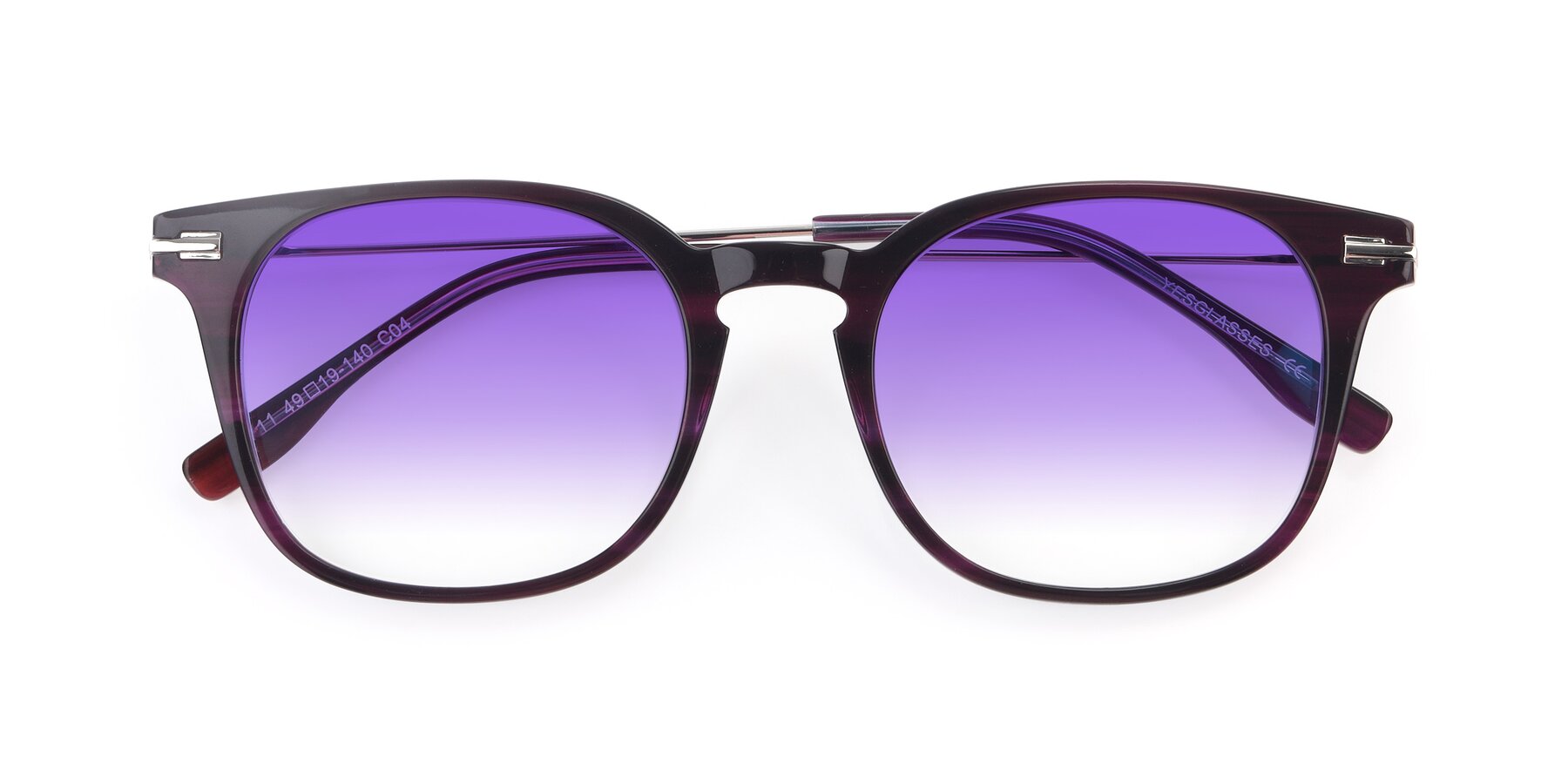 Folded Front of 17711 in Dark Purple with Purple Gradient Lenses