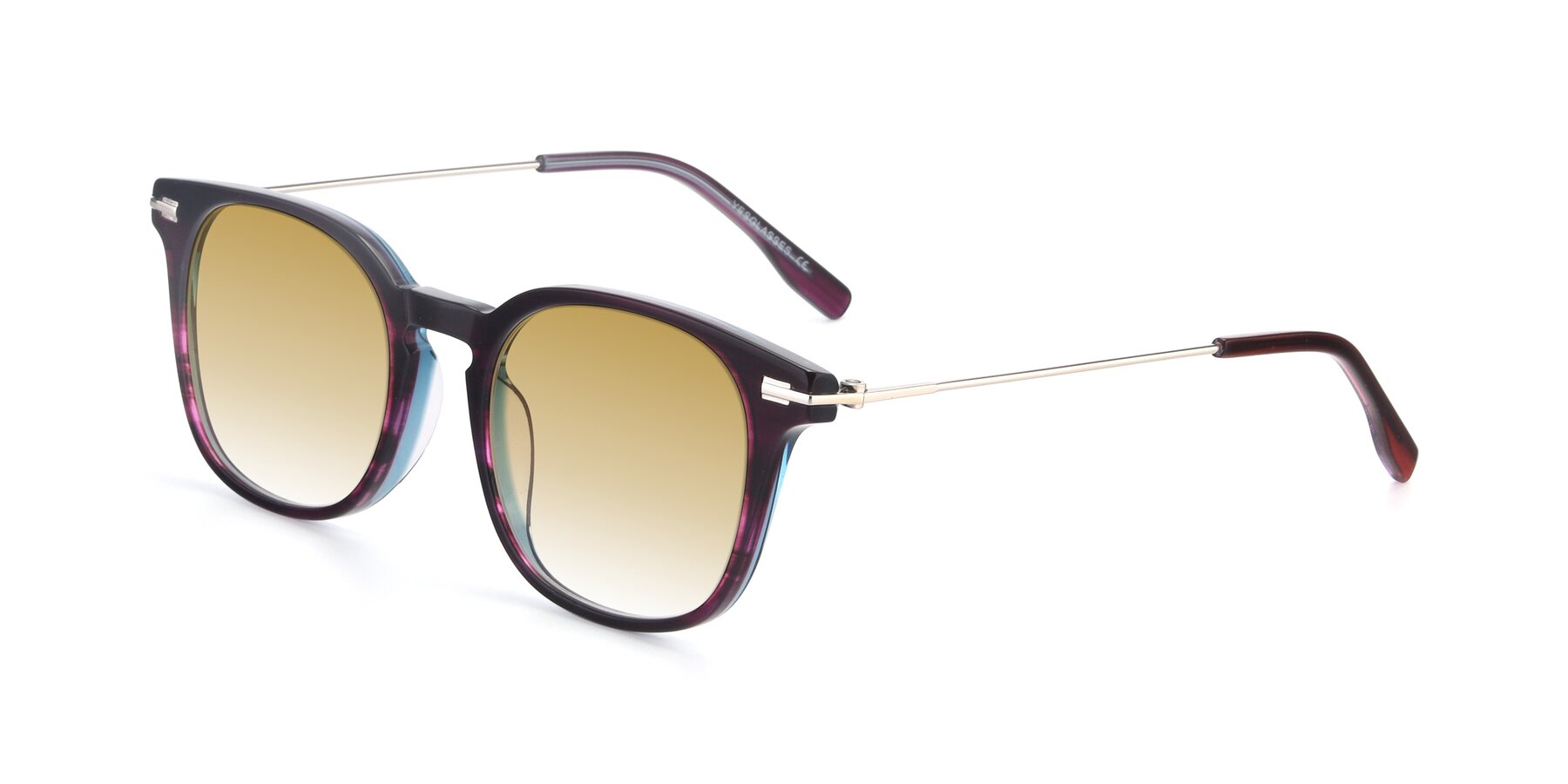 Angle of 17711 in Dark Purple with Champagne Gradient Lenses