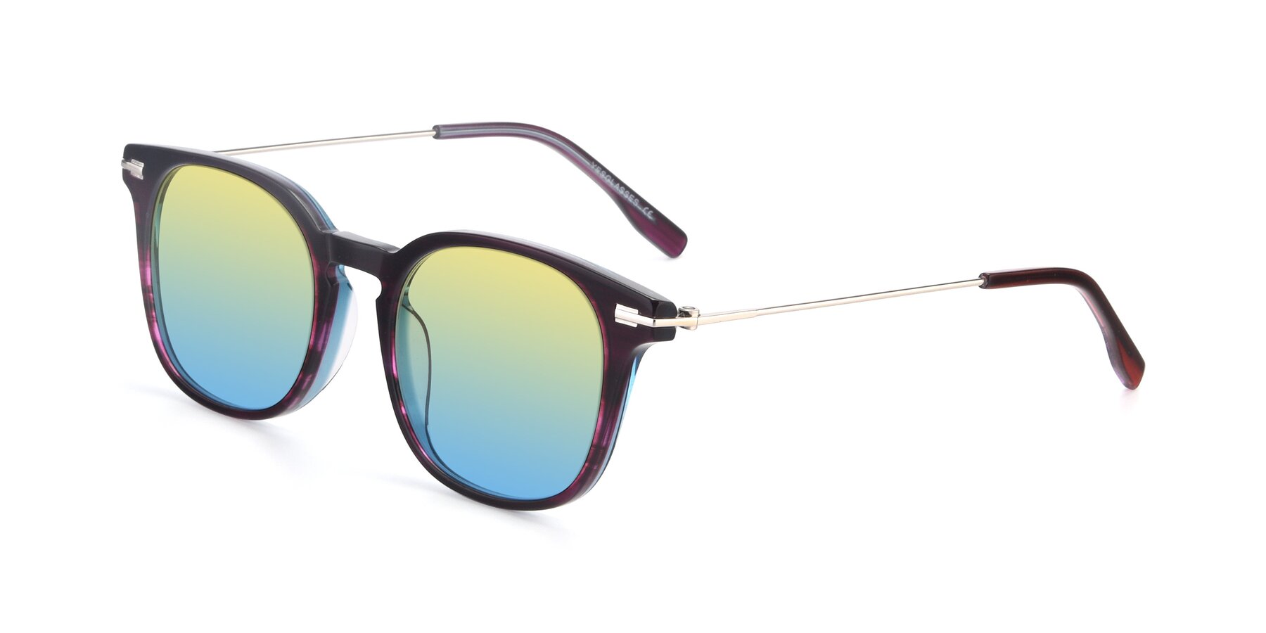 Angle of 17711 in Dark Purple with Yellow / Blue Gradient Lenses