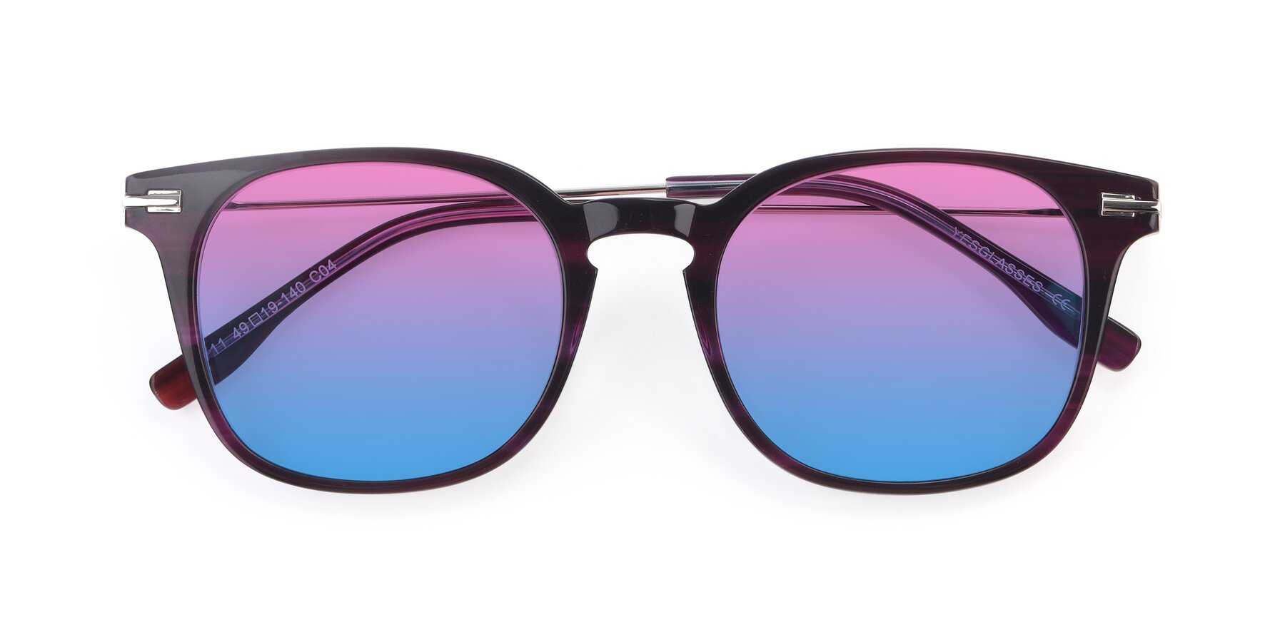 Folded Front of 17711 in Dark Purple with Pink / Blue Gradient Lenses