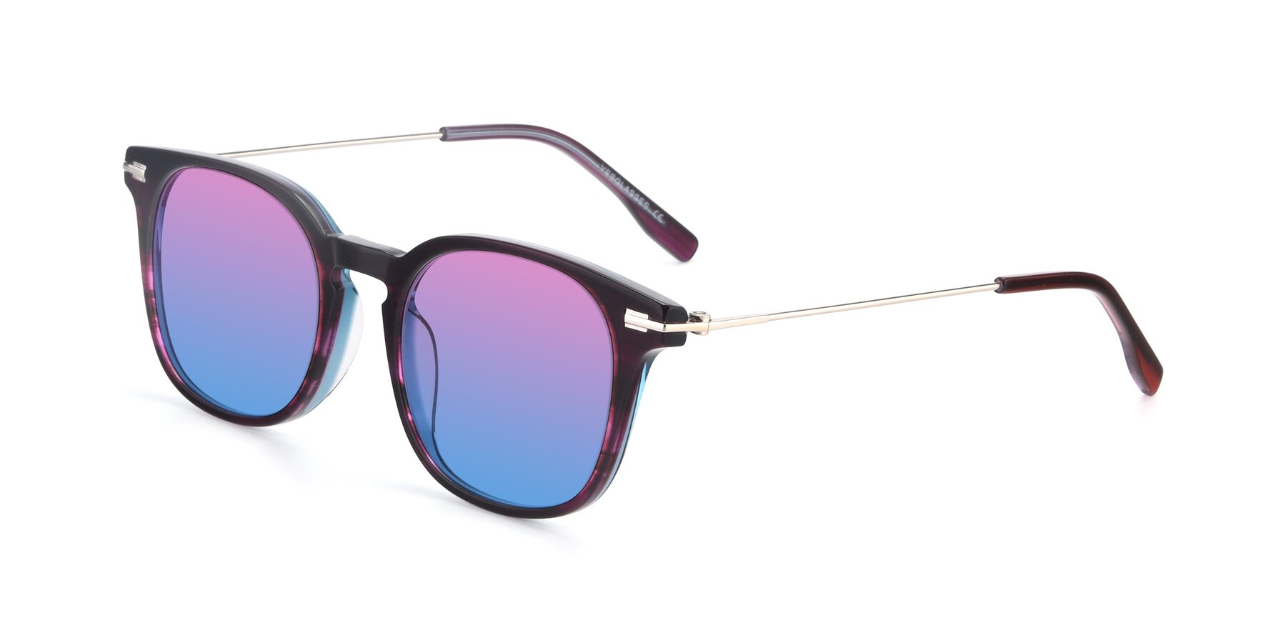 Angle of 17711 in Dark Purple with Pink / Blue Gradient Lenses