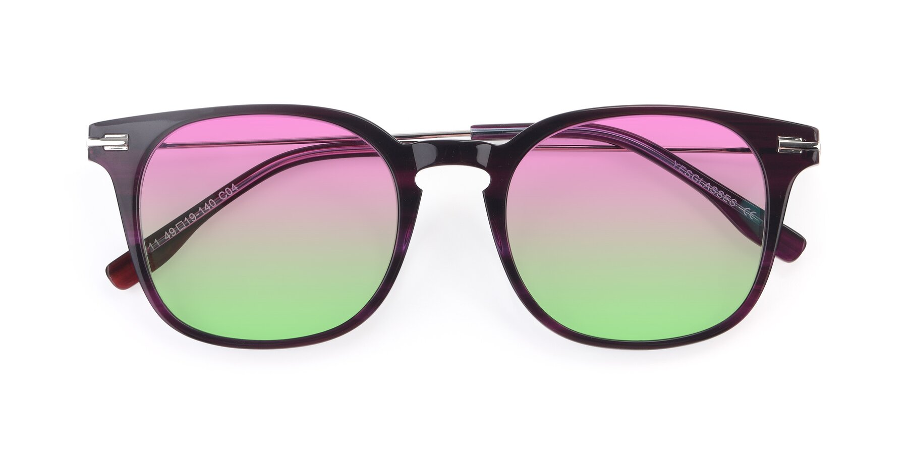 Folded Front of 17711 in Dark Purple with Pink / Green Gradient Lenses
