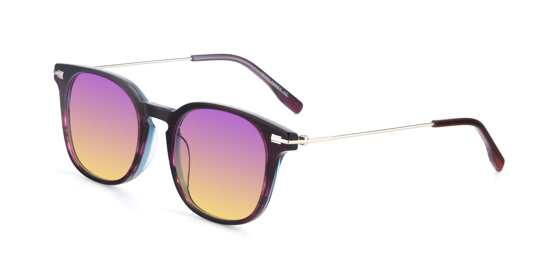 Angle of 17711 in Dark Purple with Purple / Yellow Gradient Lenses