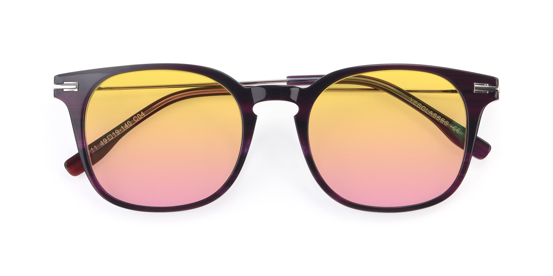 Folded Front of 17711 in Dark Purple with Yellow / Pink Gradient Lenses