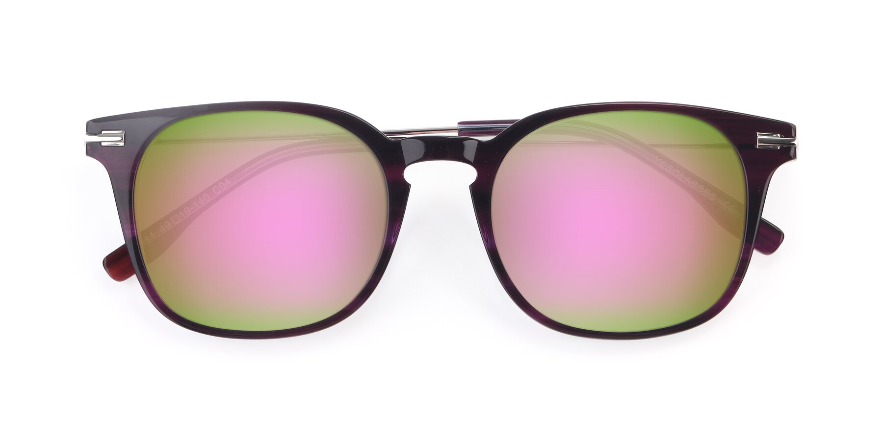 Folded Front of 17711 in Dark Purple with Pink Mirrored Lenses