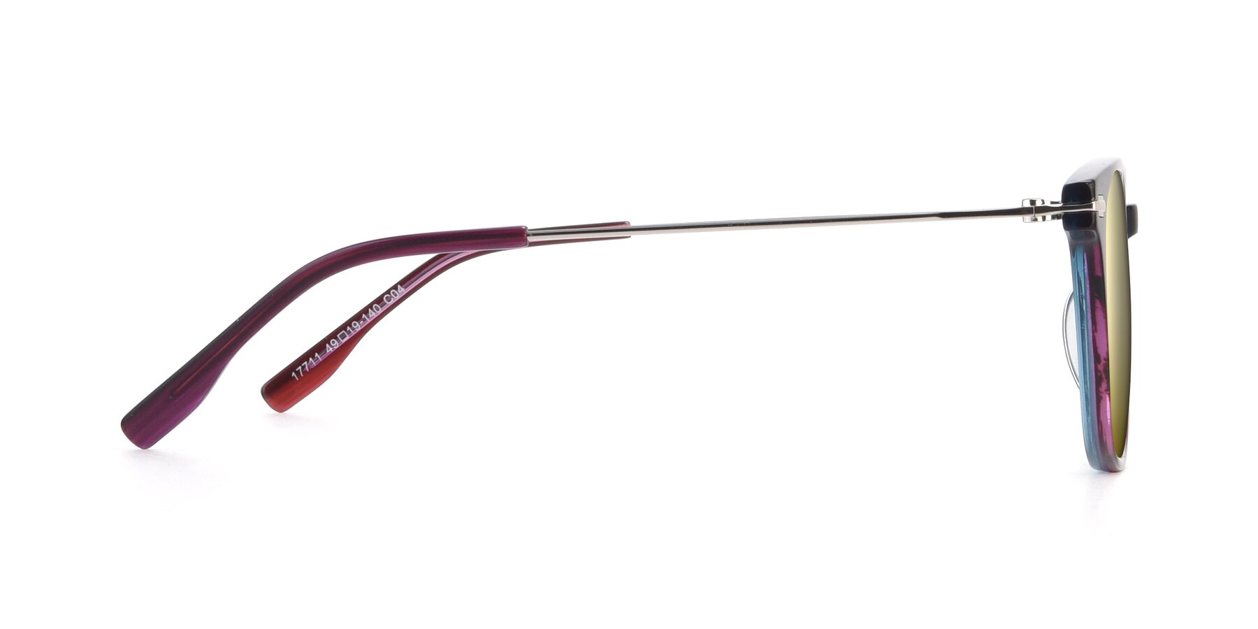 Side of 17711 in Dark Purple with Gold Mirrored Lenses